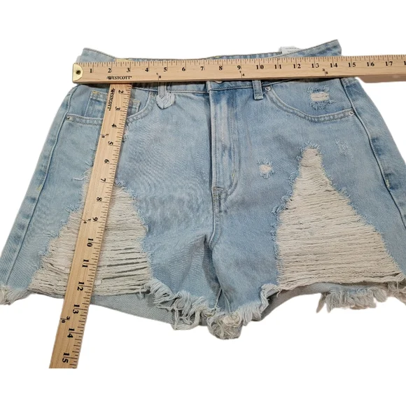 Special A distressed denim shorts. Made in Los Angeles. - Picture 4 of 7